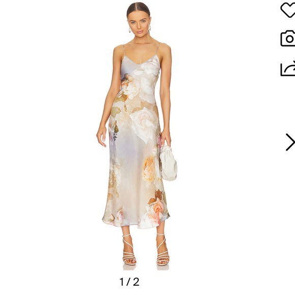 All Saints Floral Silk Slip Dress - Picture 1 of 4